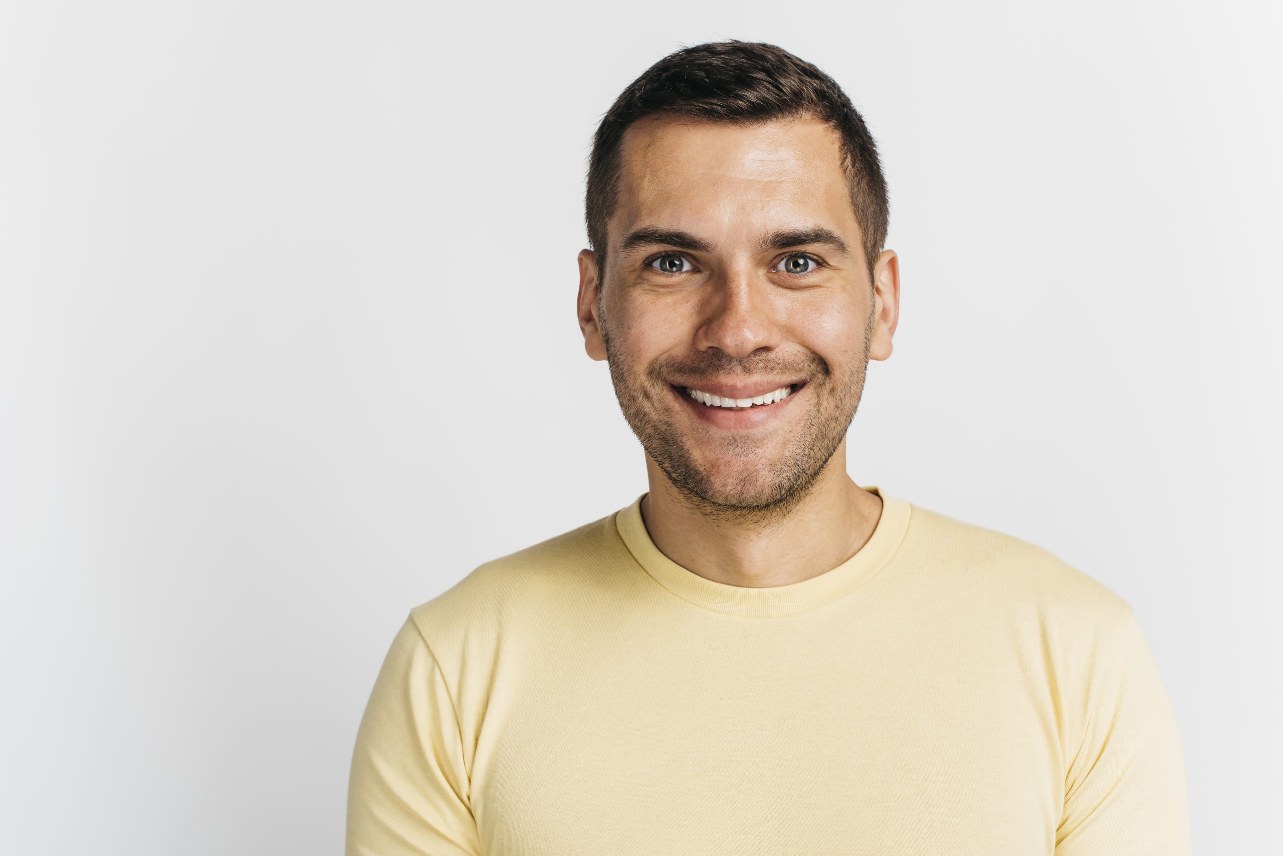 close up portrait smiley man scaled